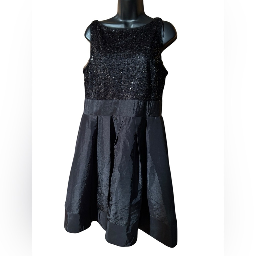 S.L. Fashions Black Fit and Flare Cocktail Dress